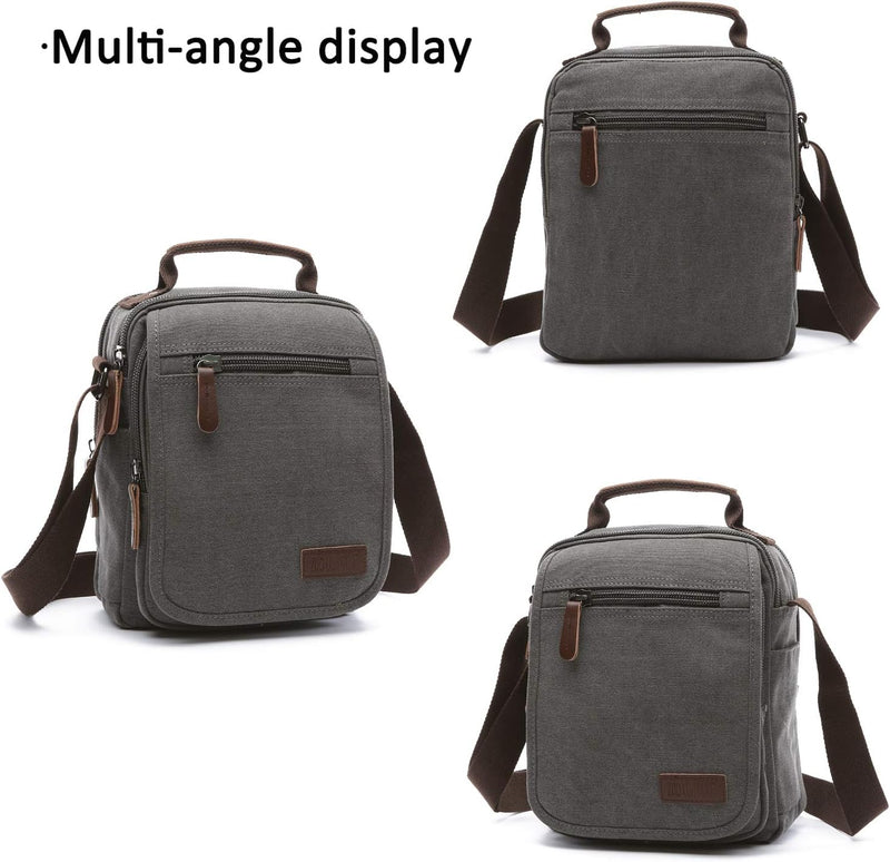 FANDARE Leinwand Umhängetasche Schultertasche Kuriertasche Canvas Messenger Bag für Herren Damen Kle
