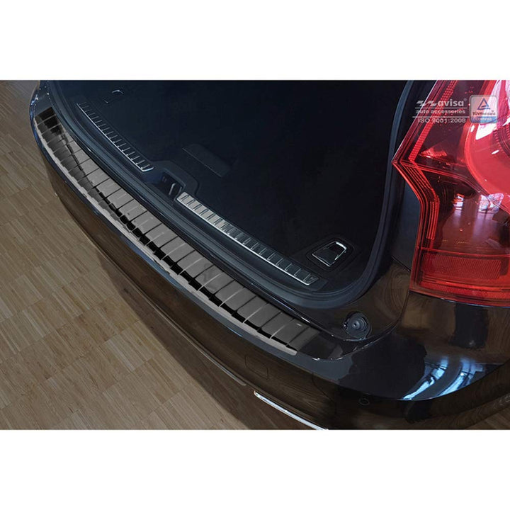 Avisa Spiegelschwarz Edelstahl Heckstossstangenschutz kompatibel mit Volvo V90 9/2016- &