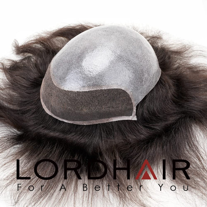 Lordhair Perücke Männer,Realität Toupet, 0,08 mm Dünne Leder Basis 20 * 25 CM Leichtes Haarersatzsys