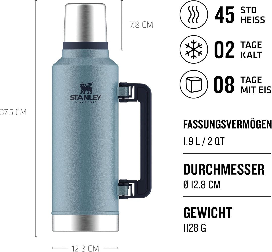 Stanley 1913 Classic Legendary Thermosflasche 1.9L - Thermos Hält 45 Stunden Heiss oder Kalt - Edels
