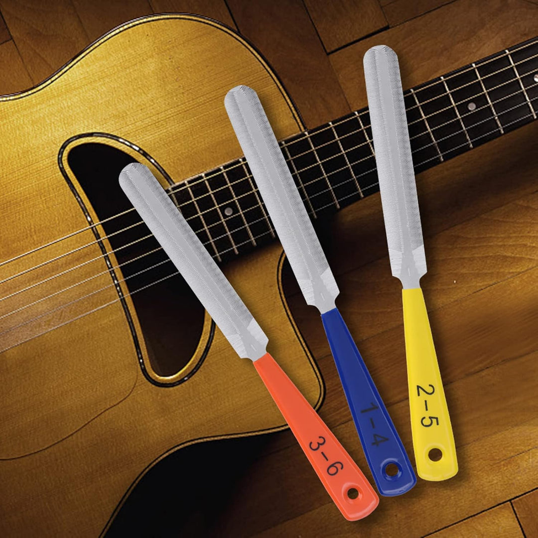 3 Stück Sattelfeilen Gitarre, Gitarren Mutter Dateien Doppelkanten-Nut-Schlitzfeile Gitarre Nut File