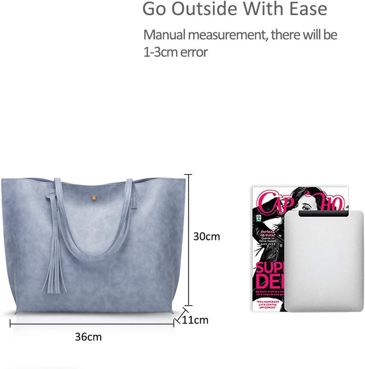 NICOLE&DORIS Damen Tote Tasche Handtasche Schultertasche aus PU-Leder Umhängetaschen Mode grosse Han