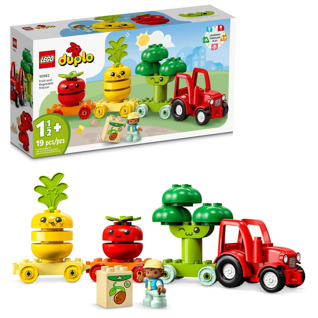 Lego DUPLO 10982 Mein erster Obst- und Gemüsetraktor, Spielzeug zum Stapeln und Sortieren von Farben