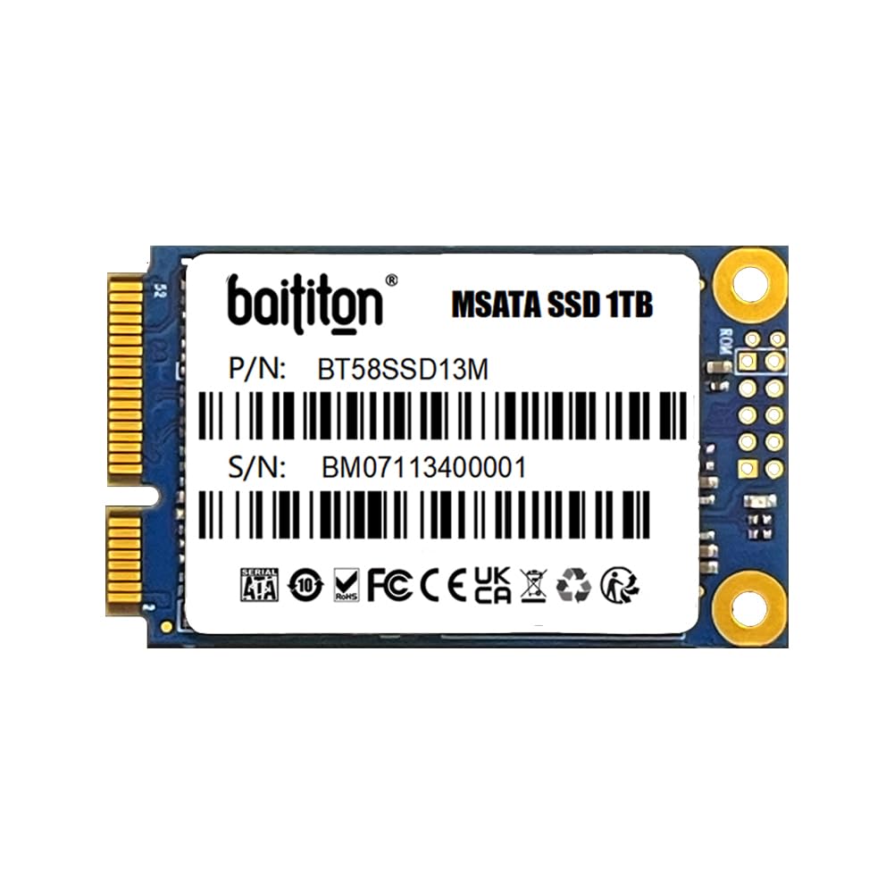 BAITITON 1TB MSATA Interne SSD Solid State Drive Hochgeschwindigkeits-Datenübertragung, 1TB MSATA