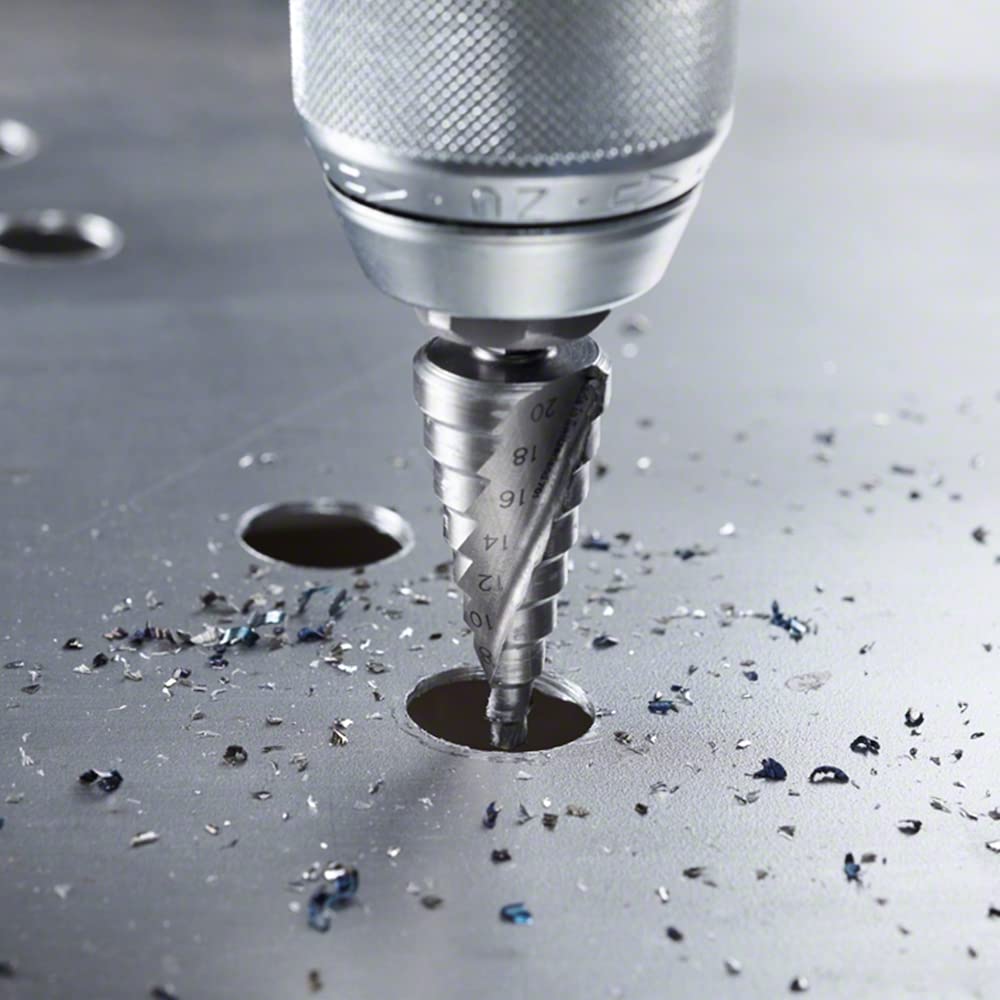Bosch Professional Stufenbohrer HSS mit 3-Flächen-Schaft (Ø 4-20 mm, 9 Stufen) Ø 4-20 mm 9 Stufen oh