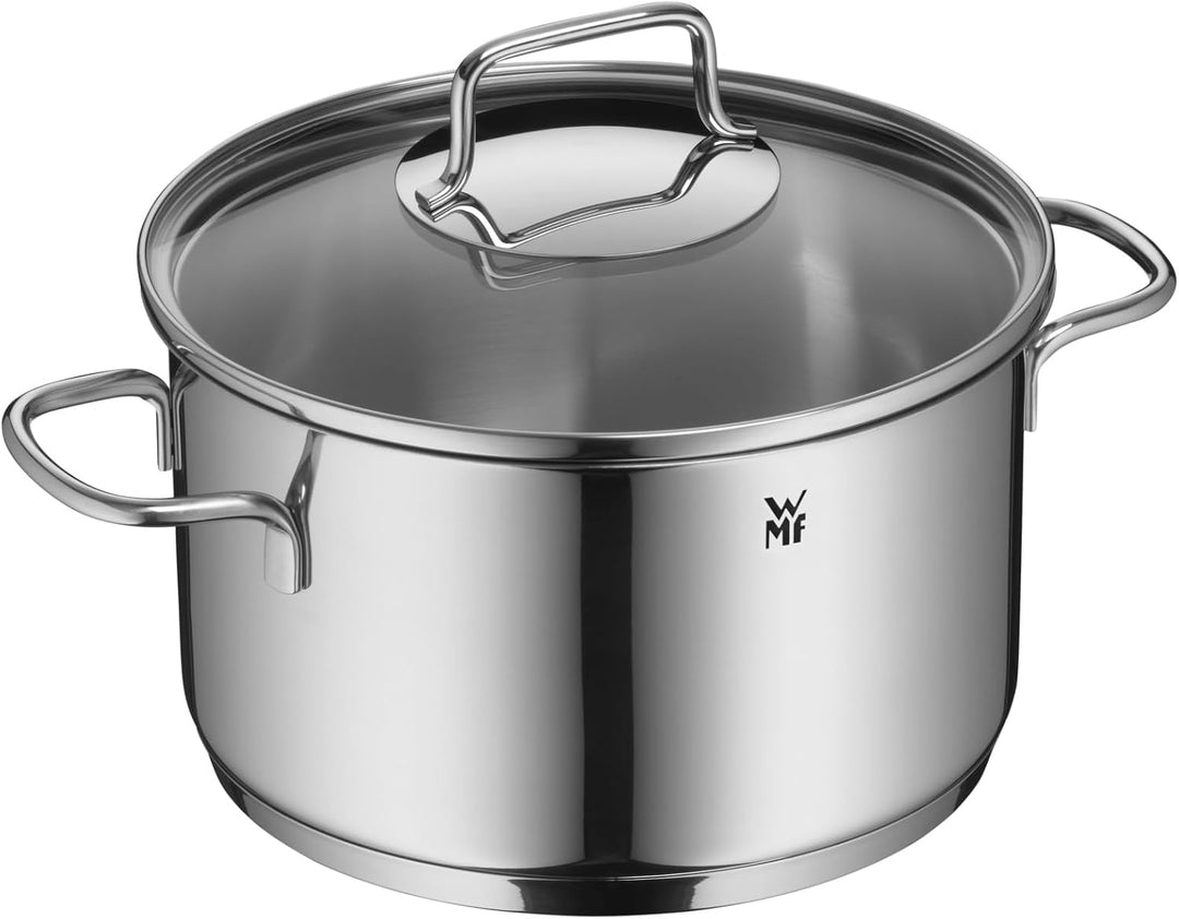 WMF Astoria Topfset Induktion 6-teilig, Kochtopf Set mit Glasdeckel, Cromargan Edelstahl poliert, In