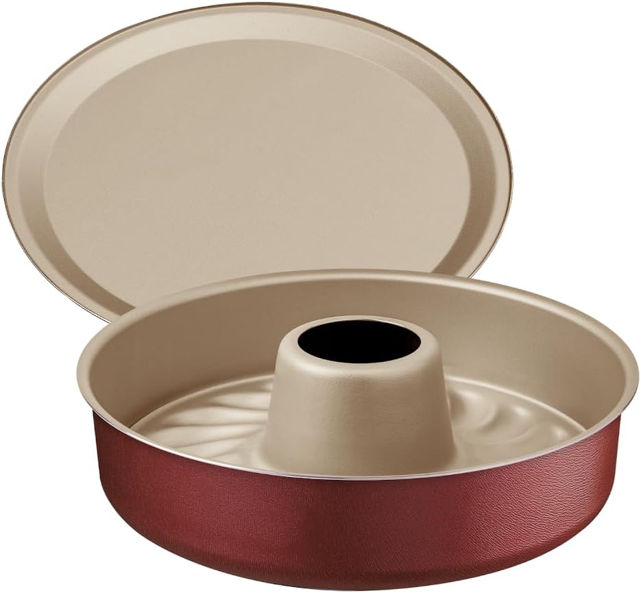 Tramontina BRASIL Kuchenform mit Flach- und Rohrboden, Ø 26 cm, antihaftbeschichtet, gleichmässige B