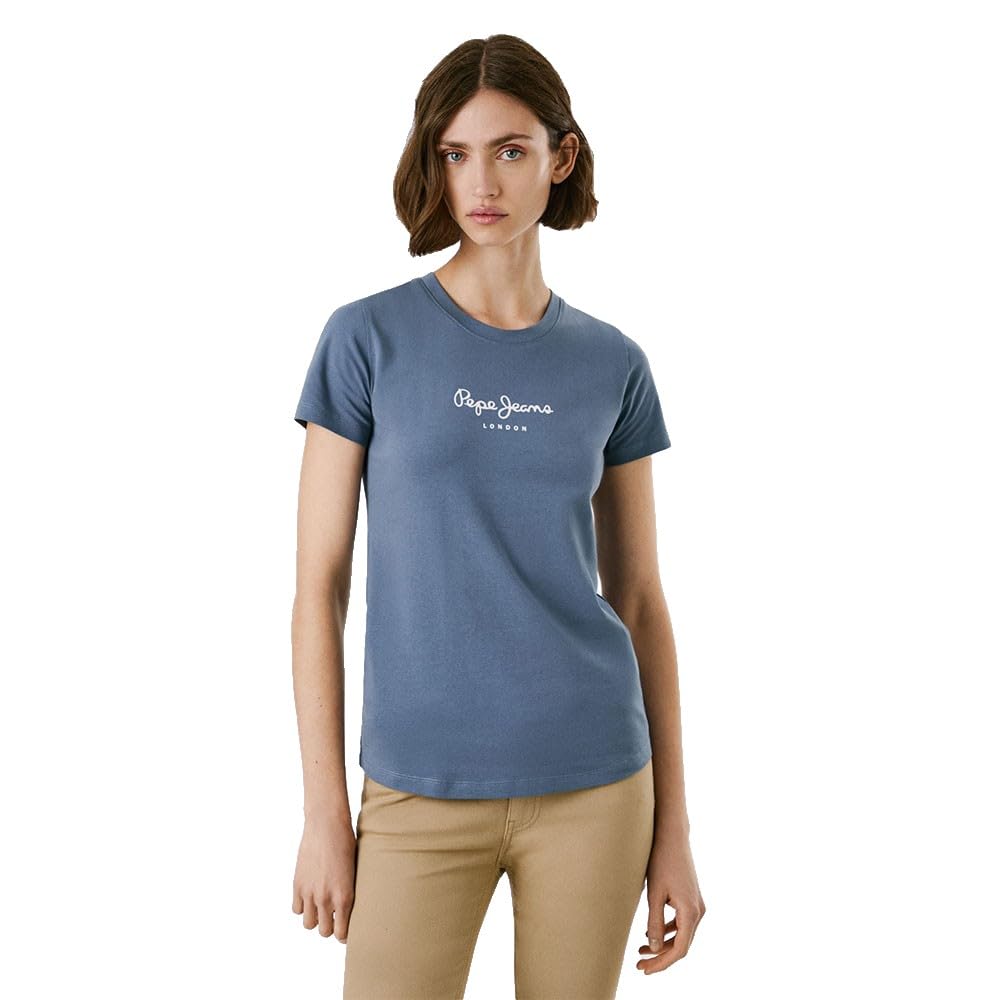 Pepe Jeans Damen Emily T-Shirt XXS Blau (Drill Blue), XXS Blau (Drill Blue)