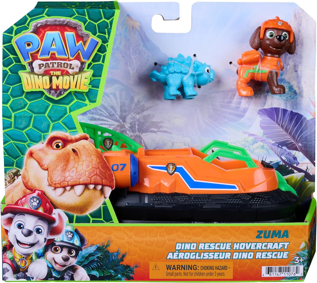 PAW PATROL: Der Dino Film, Zumas Dino-Rettungs-Hovercraft, Luftkissenbot mit Zuma-Figur und Dino-Fre