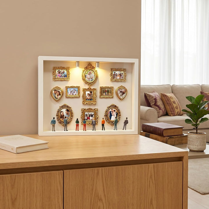 DIY Mini Museum Silhouette Box, Mini Figuren Menschen Museum, Foto Erinnerungsanzeige Set mit 11 Min