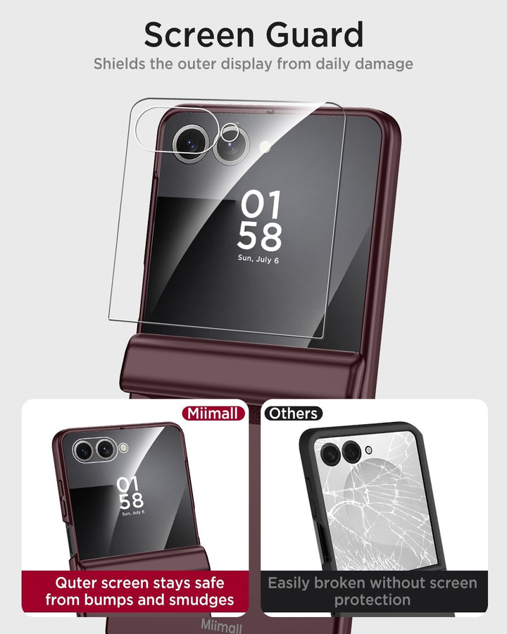 Miimall Kompatibel mit Samsung Galaxy Z Flip 7 Hülle mit Scharnierschutz Magnetischer [Externer Bild