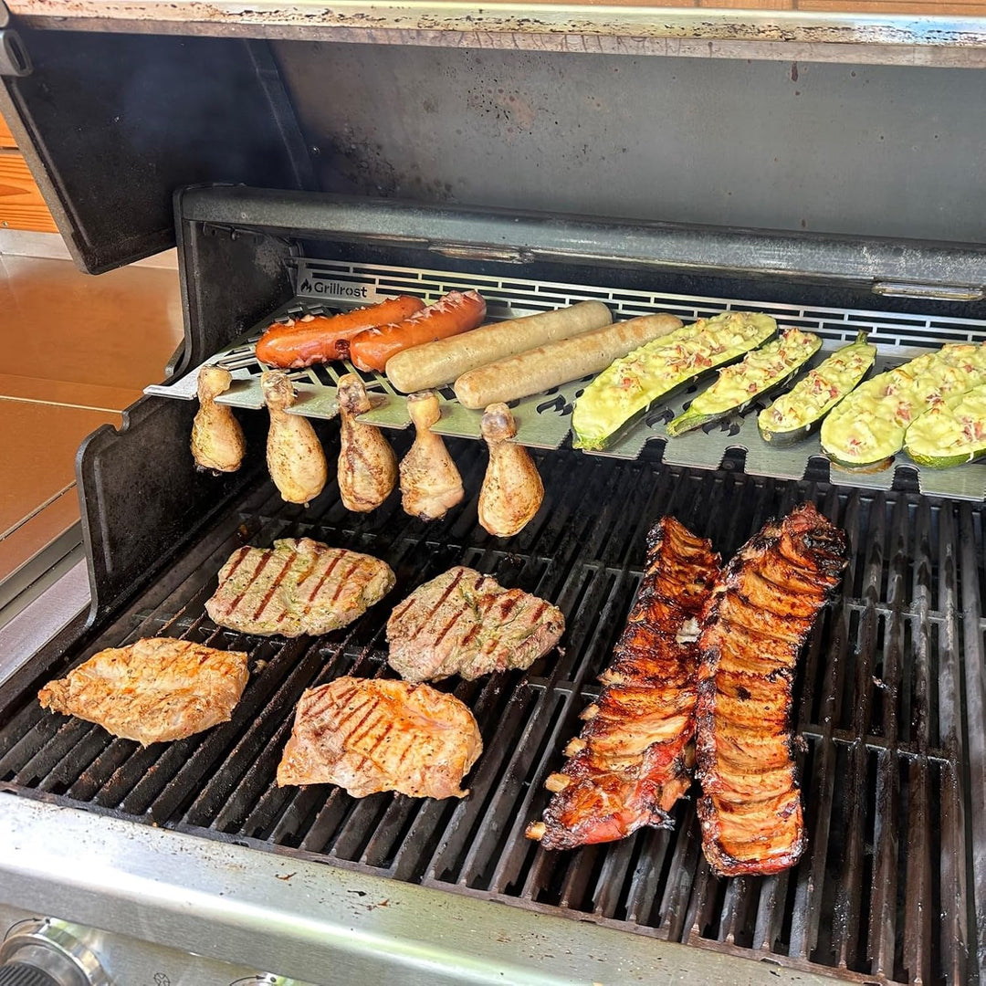 Grillrost.com Das Original Edelstahl Multistation | Warmhalterost für Broil King Baron/Regal/Imperia
