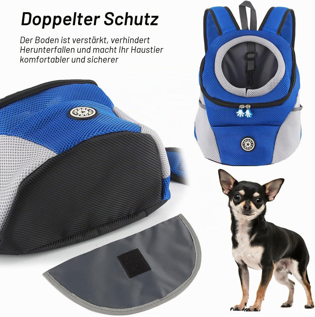 Hundetrage-Rucksack Welpentasche Kleine Haustier-Fronttasche mit Atmungsaktivem, Head-Out-Design, Wa