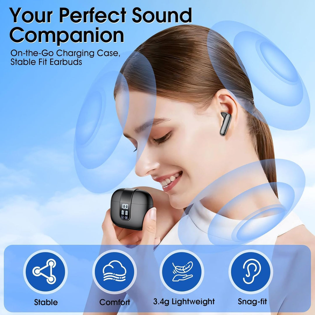 Bluetooth Kopfhörer, 2026 Kopfhörer Kabellos Bluetooth 5.4, In Ear Kopfhörer mit 6 Mic, ENC Noise Ca