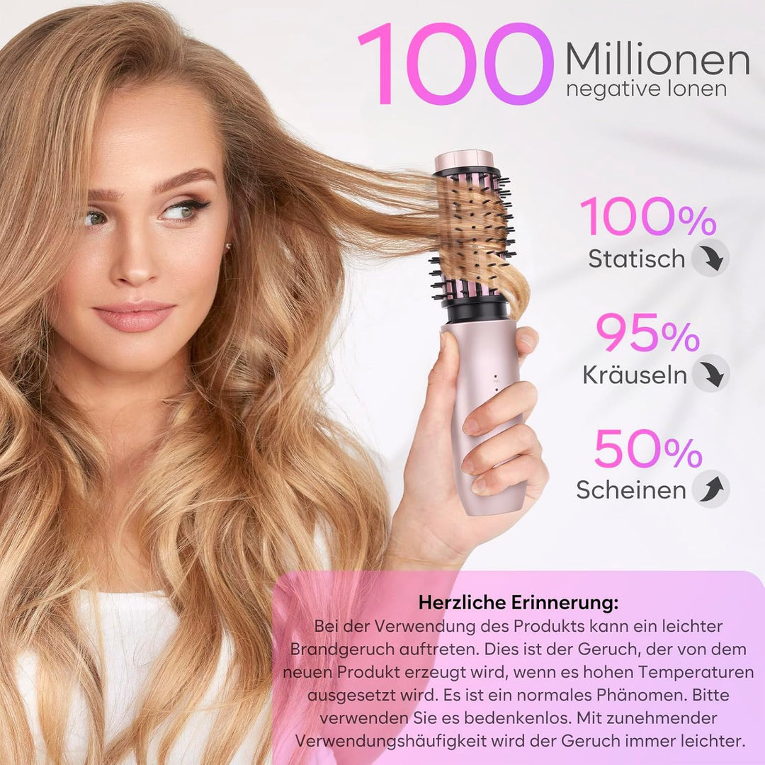 Kabellose Lockenstabbürste, 2024 NEU Tragbare Reise-Lockenstab-Minibürste für Frauen, 7000 mAh USB-a
