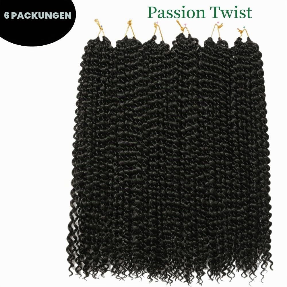 Passion Twist Hair, 6 Packungen 18-Zoll-Braids Extensions Faux Locs Crochet Hair YDDM Synthetische H