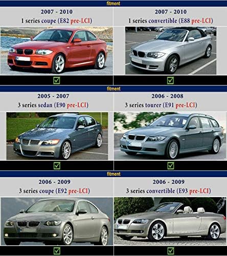 KYYET Karbonfaser-Seitenspiegel-Abdeckkappen, kompatibel mit E90 E91 E92 E93 PRE-LCI M3 Stil Karbonf