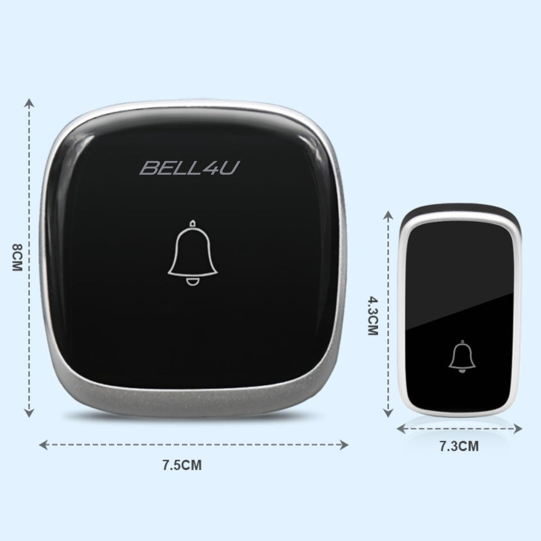 Bell4U Kabellose Funkklingel - Batterielos - Plug & Play Türklingel, Wasserdicht, 32 Melodien, Haust