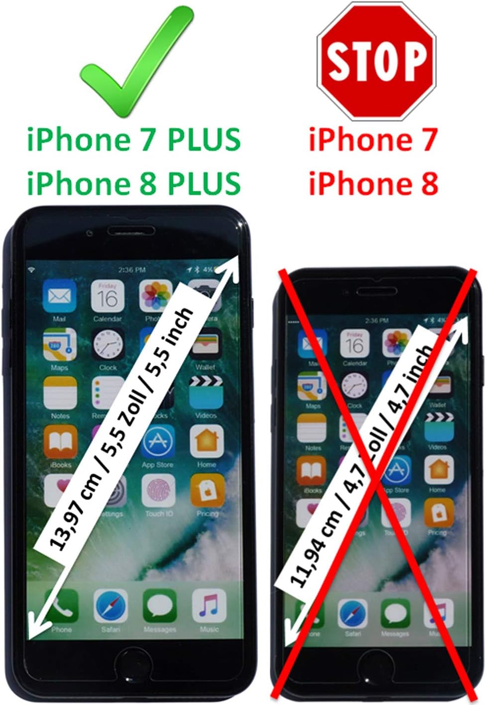 ICARER Hülle passend für Apple iPhone 8 Plus und iPhone 7 Plus (5.5 Zoll), Handyhülle mit echtem Led