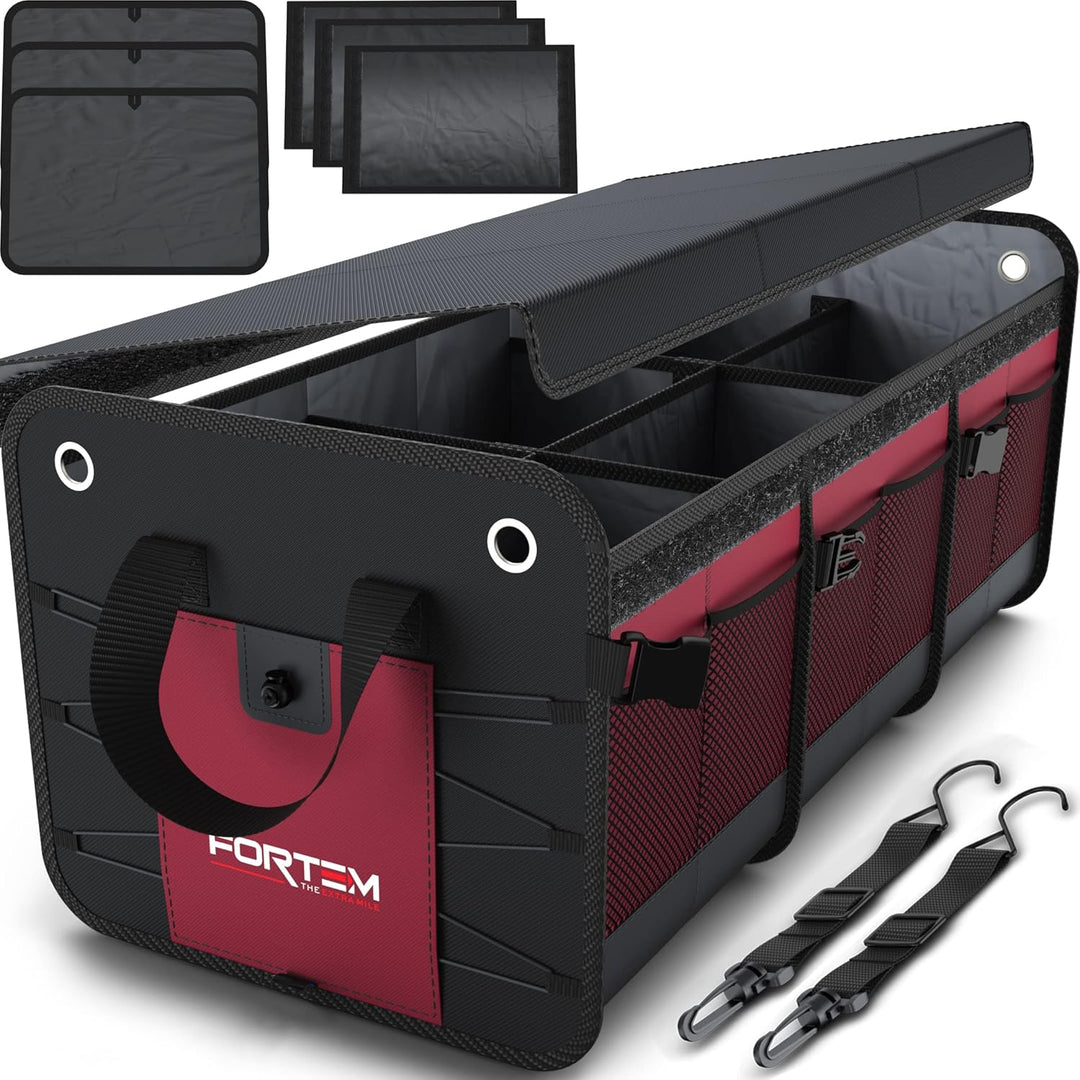 FORTEM Kofferraum Organizer, Kofferraumtasche, Zusammenklappbarer Auto Organizer Kofferraum mit Fäch