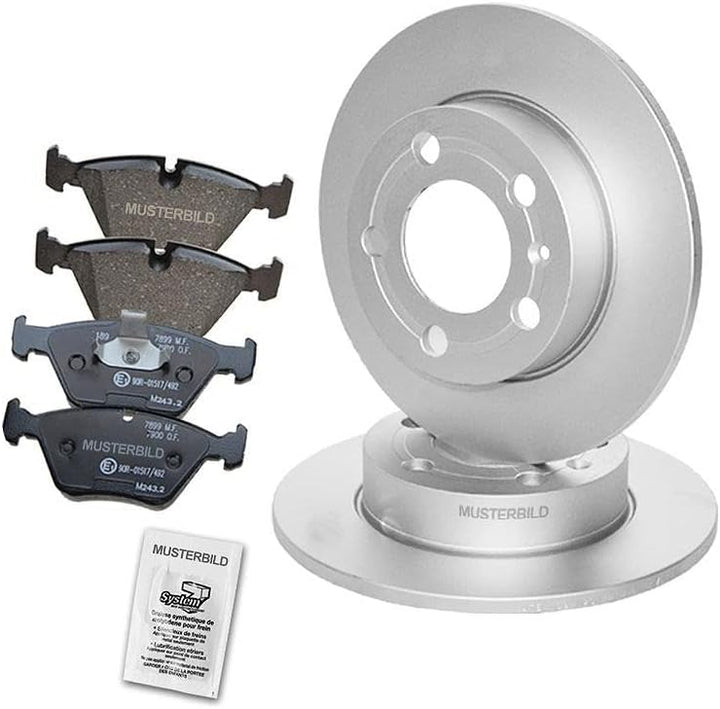 Bremsenset Hinterachse inkl. Bremsscheiben Ø 261 mm Voll + Bremsbeläge Hinten, Passend für MAZDA 323