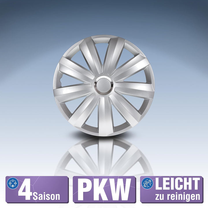 Petex RB544414 Radzierblende Venture Pro Grösse 14 Zoll 2-fach lackiert Material: Nylon in Box, silb
