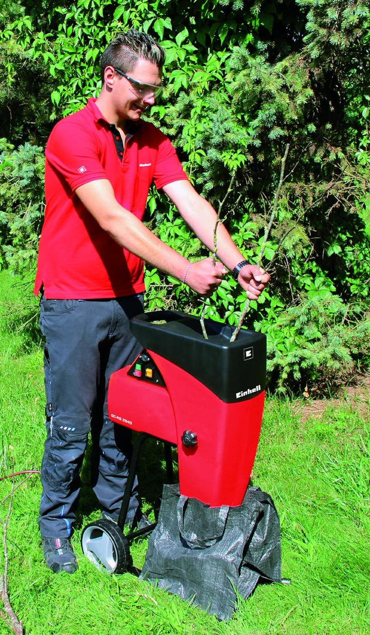 Einhell Elektro-Leisehäcksler GC-RS 2540 (Schneidwalze, Drehrichtungsumschalter, grosse Trichteröffn