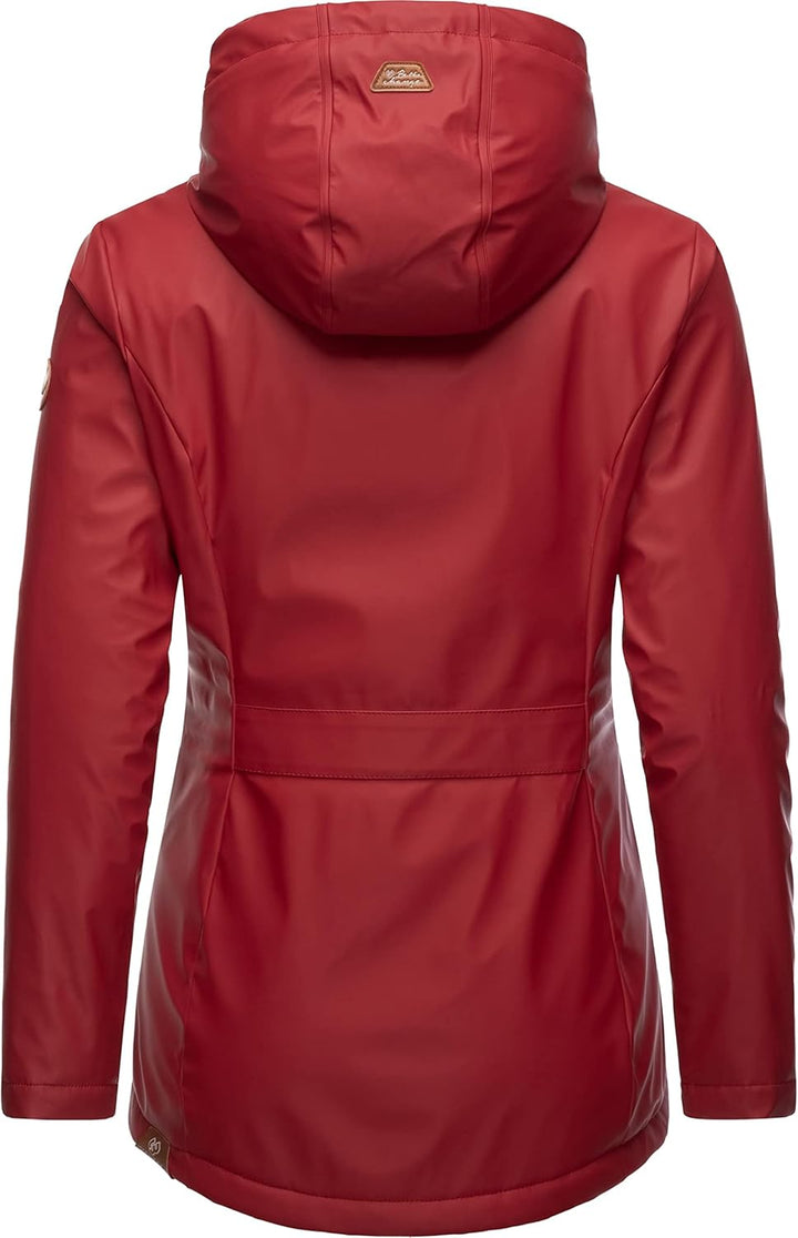 Ragwear Damen Winterjacke Kurze Regenjacke wasserdicht warm gefüttert mit Kapuze Marge XS-6XL S Red2