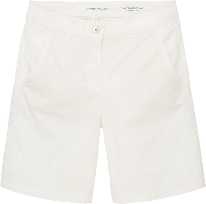 TOM TAILOR Damen Chino Bermuda Shorts 34 10315 - Whisper White, 34 10315 - Whisper White