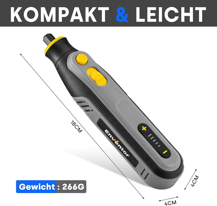 Enventor 4V Mini Multifunktionswerkzeug Akku, Rotationswerkzeug-Set, 5 Variable Geschwindigkeiten, 5