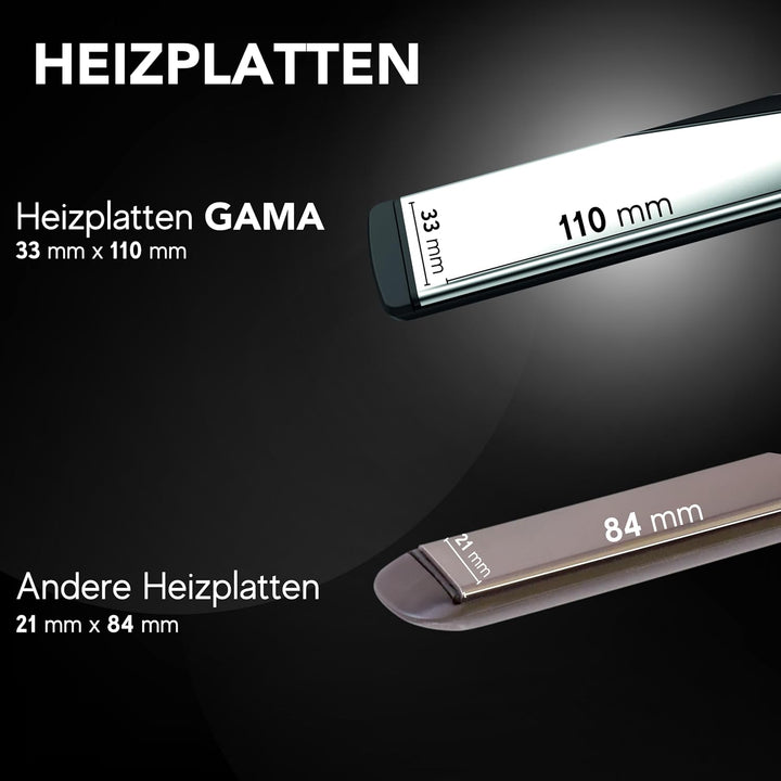 Gama Italy Professional Professionelles Glätteisen G-Style Oxy-Active mit Wide &amp; Long Heizelementen