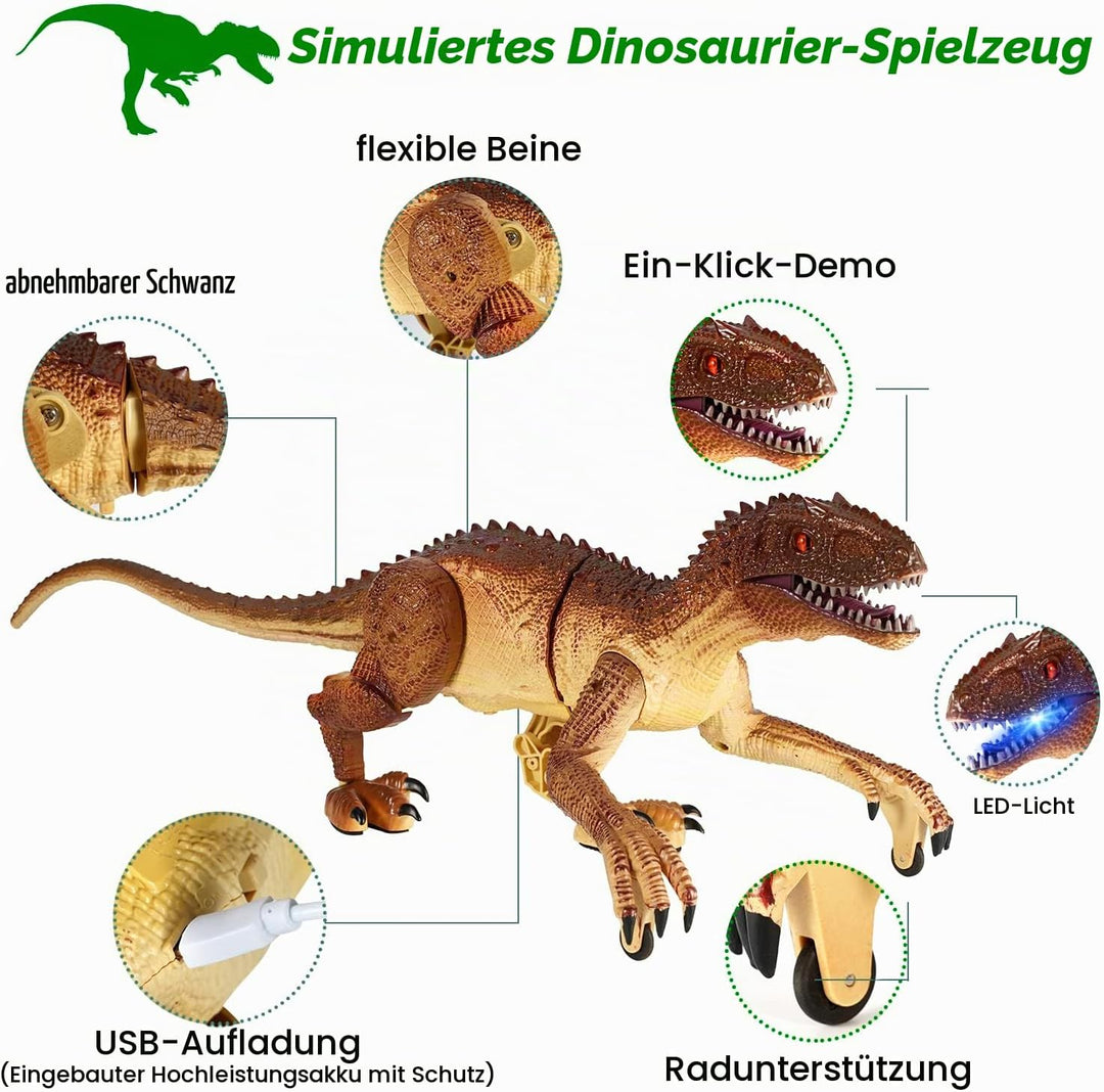 Kizmyee Dinosaurier Spielzeug, Dino Ferngesteuertes Velociraptor für Kinder, Realistische Gehbewegun