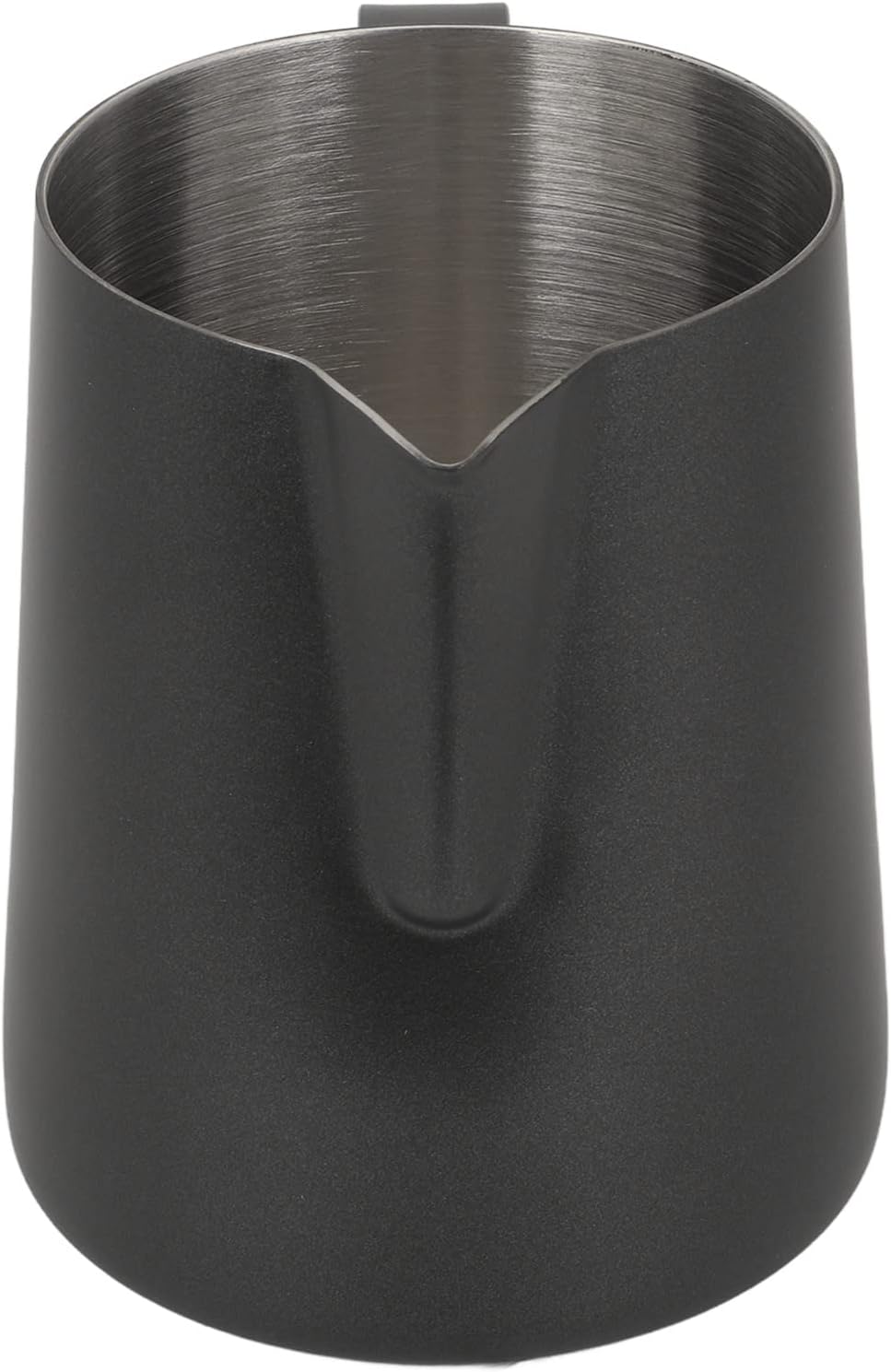 Milchaufschäumbecher aus Edelstahl, 700 Ml, Langlebiger Dampfkrug für Latte-Art-Enthusiasten (BLACK)