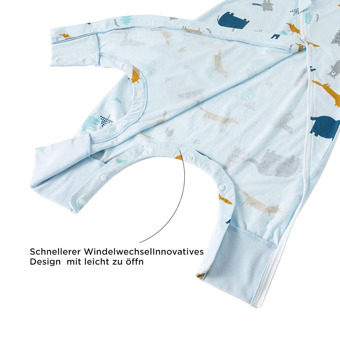 Duomiaomiao Schlafsack mit füssen, Sommerschlafsack mit füssen,100% Baumwolle Baby,Sommerschlafsäcke