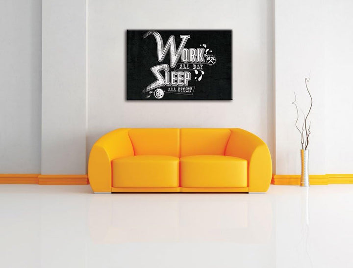 Work and sleep Light Format: 100x70auf Leinwand, XXL riesige Bilder fertig gerahmt mit Keilrahmen, K