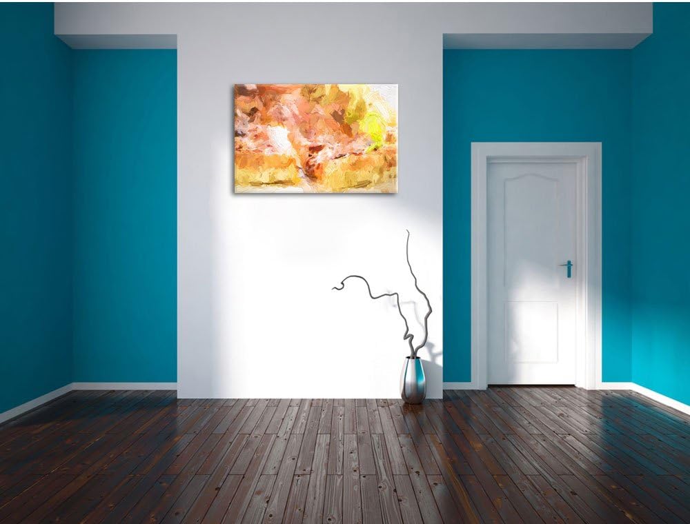 Pixxprint Frischgebackene Pizza als Leinwandbild/Grösse: 100x70 cm/Wandbild/Kunstdruck/fertig bespan