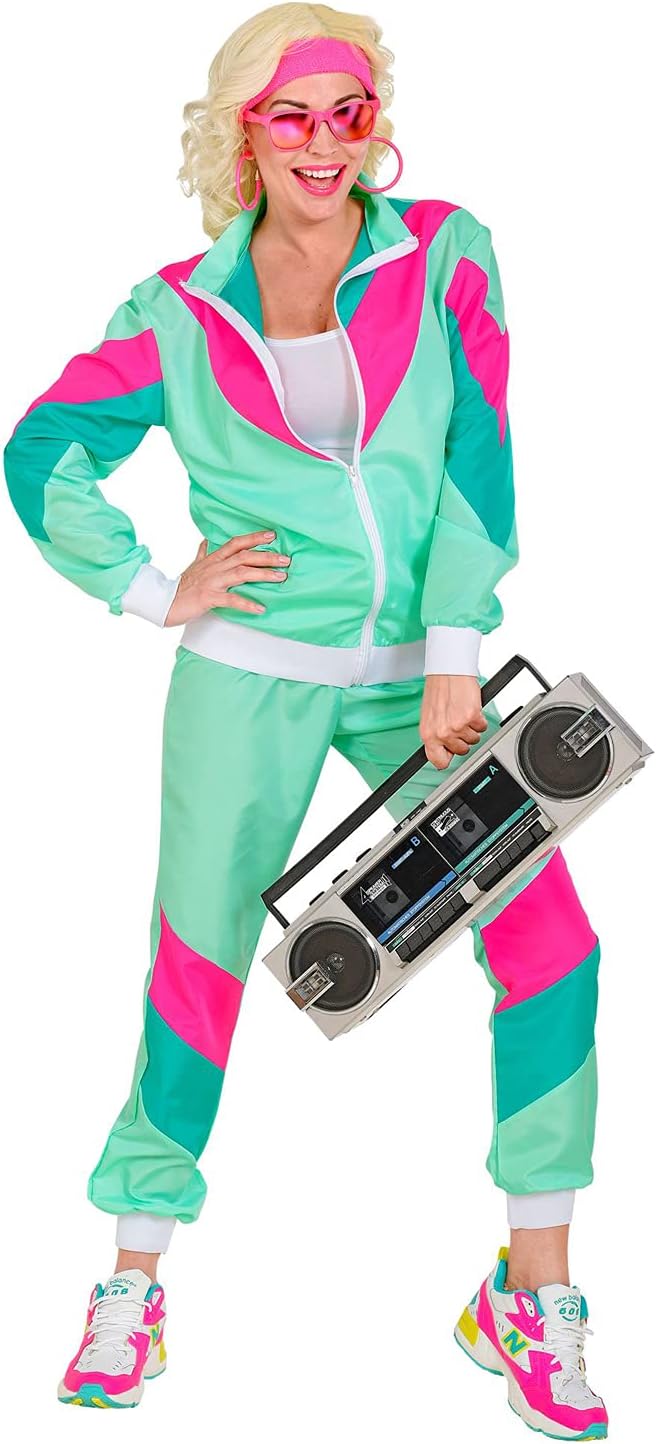 W WIDMANN MILANO Party Fashion - Kostüm Trainingsanzug, Vintage-Style, 80er Jahre Outfit, Jogginganz