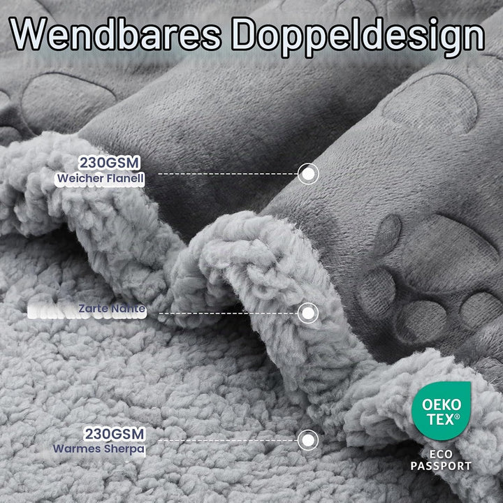 PETTOM wasserdichte Hundedecke, 145 * 127cm Sherpa Fleece Haustierdecke, Hundedecke Sofaschutz Wasch