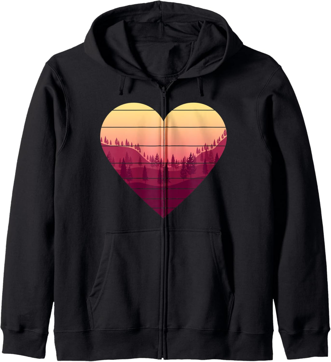 Natur Outdoor Bäume Landschaft Retro Herz Wald Kapuzenjacke