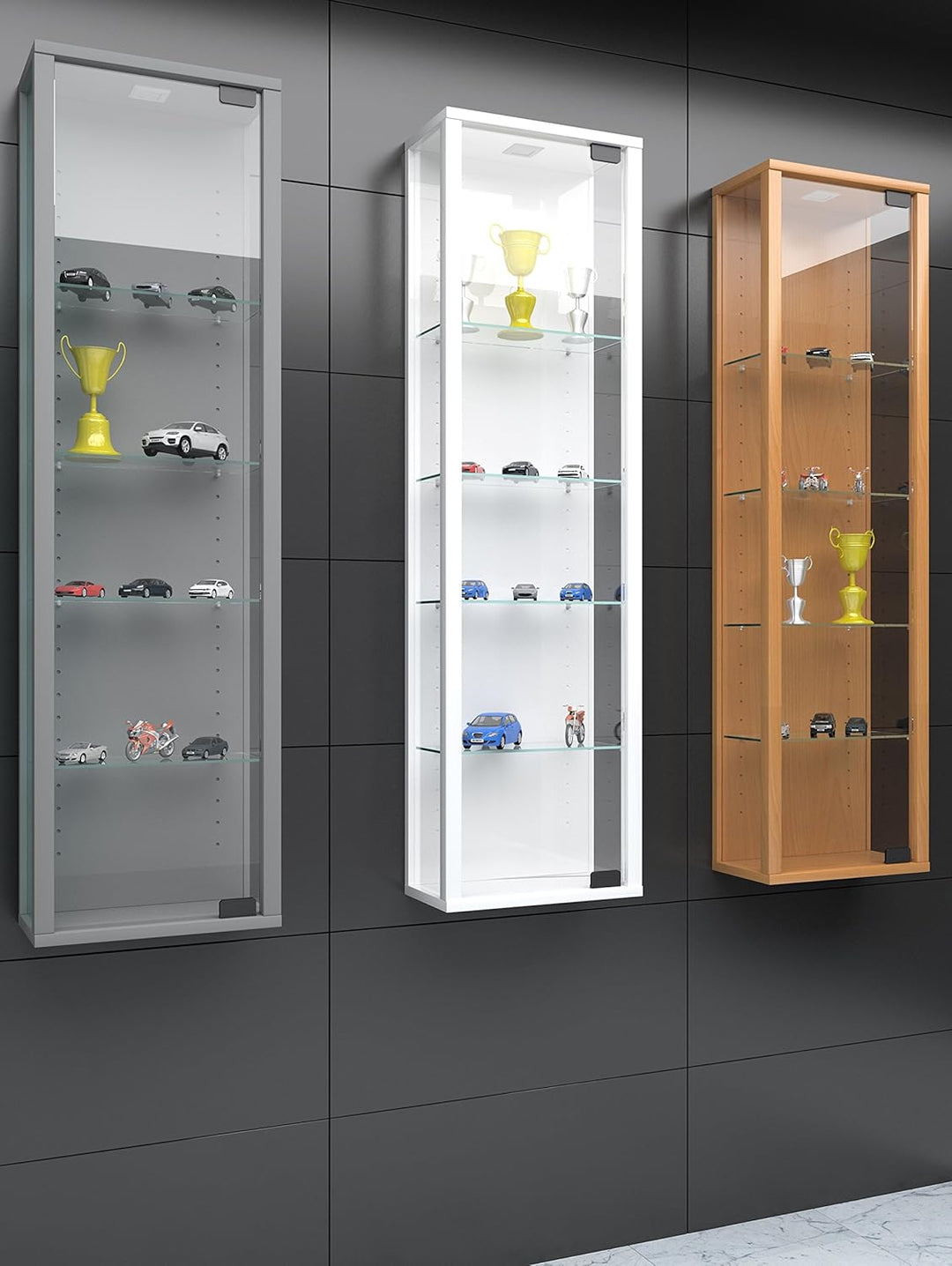 VCM 911788 Vitrine Wandvitrine Sammelvitrine Glasvitrine Wand Regal Schrank Glas Hängevitrine ohne B
