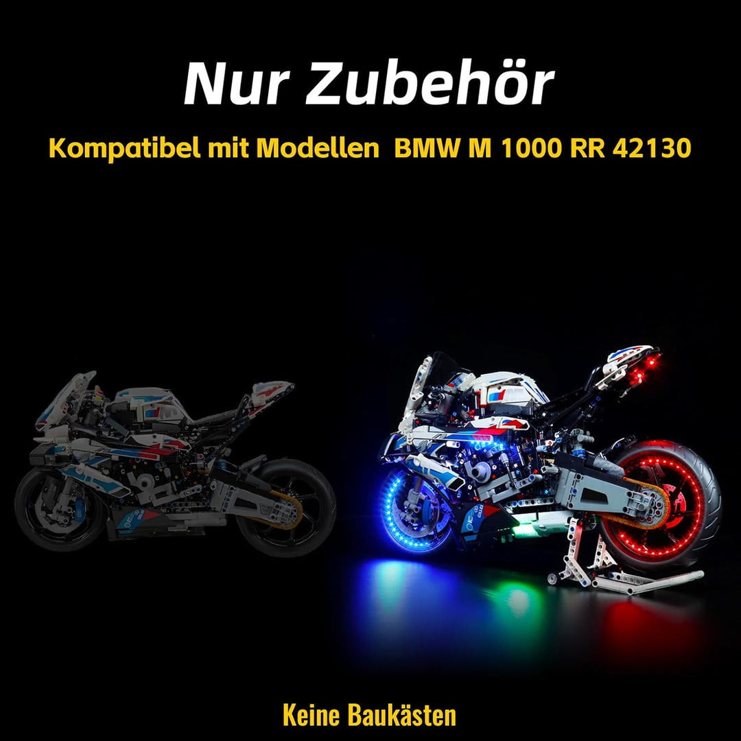 Fernbedienung Licht-Kit für Lego 42130 Technic BMW M 1000 Rr Motorrad Sammelbausatz (Nicht Lego), DI