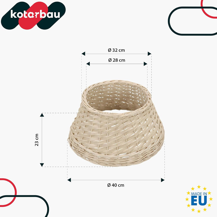 KOTARBAU® Weihnachtsbaum Rock aus Weide Ø 45 cm Gebleicht Christbaumständer aus Rattan Natur Weihnac