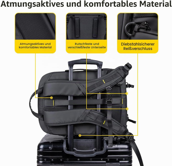RaLeno Wasserdichter Kamerarucksack,25L+5L(erweiterbares Vorderfach) Fotorucksack, Seitentaschen mit
