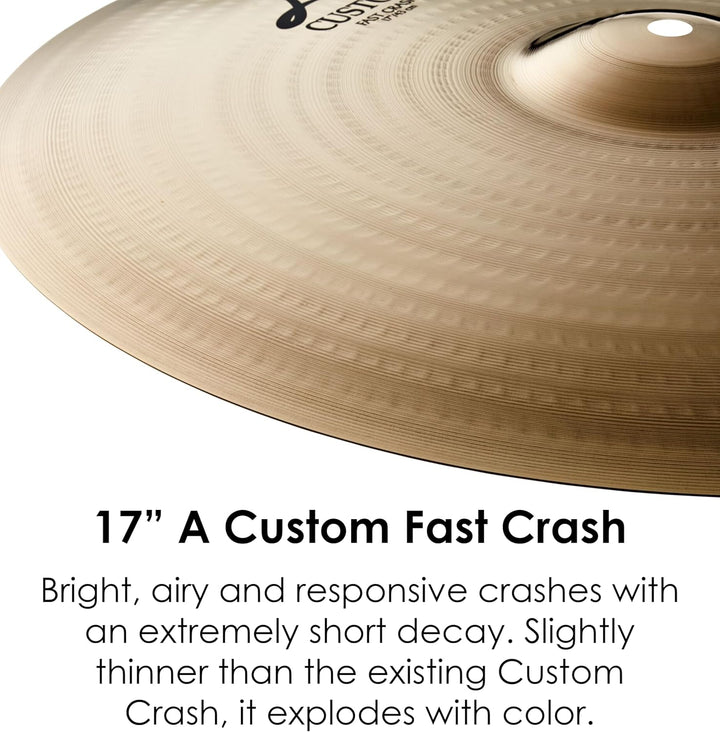Zildjian A Custom Series - 17" Fast Crash Cymbal - Brilliant finish 17 Zoll, 17 Zoll