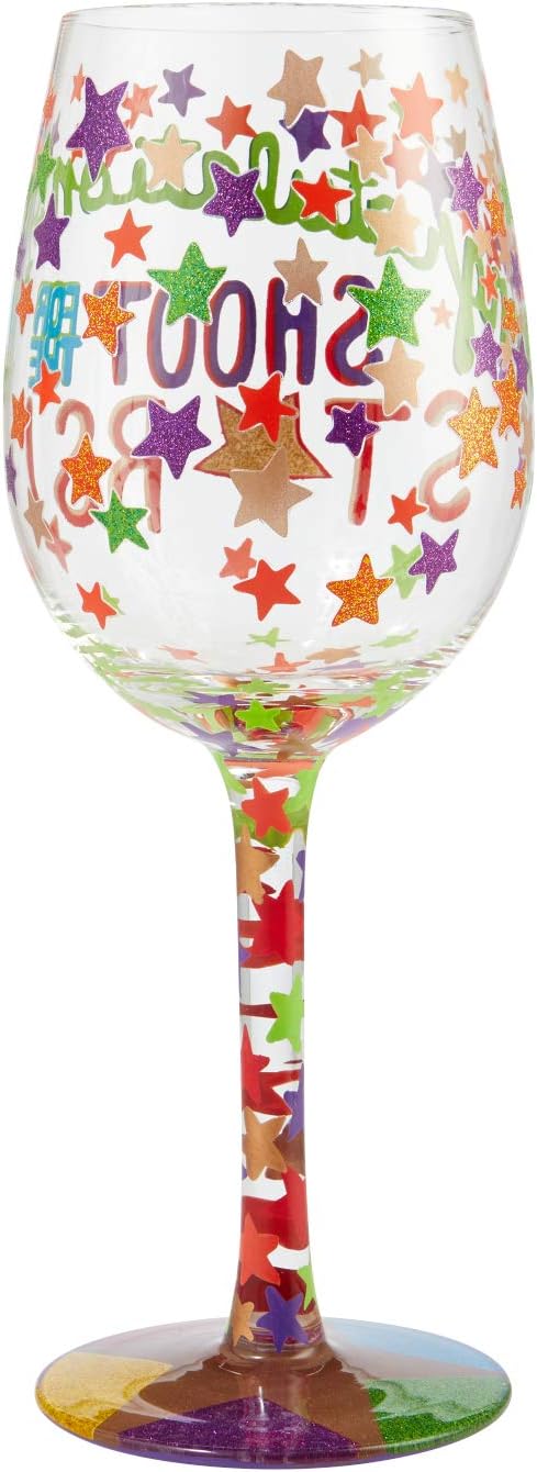Enesco 6006293 Designs by Lolita Shoot for the Stars Weinglas, handbemalt, mehrfarbig