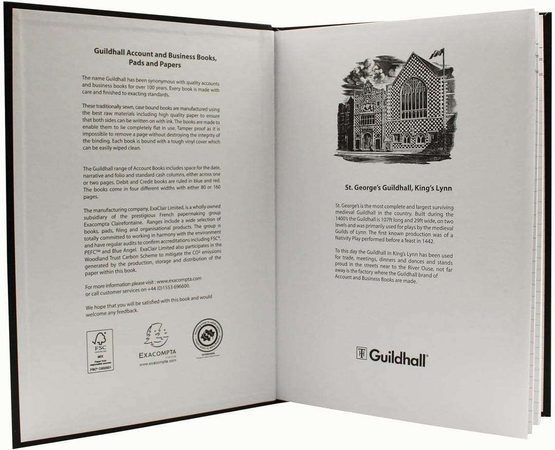Guildhall Firmen-Besucherbuch für Empfangsbereiche 160 Seiten A4 schwarz 1 1, 1 1