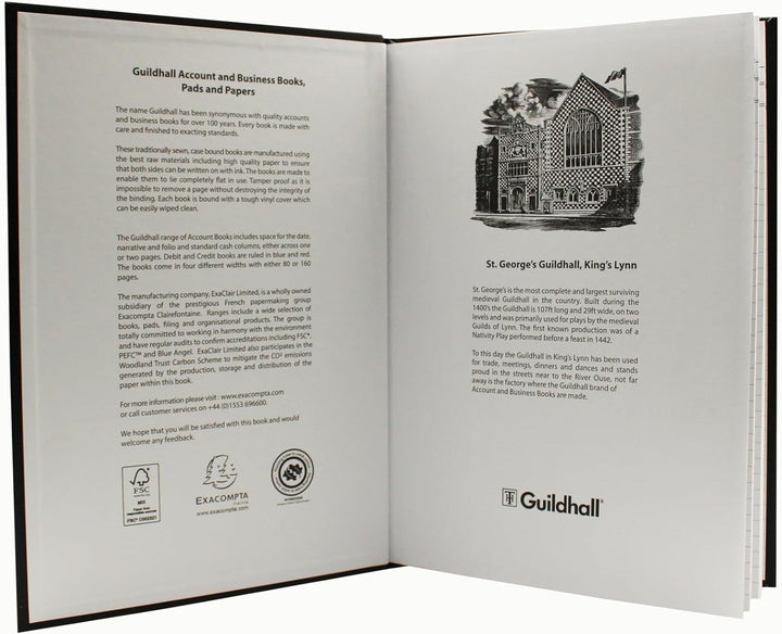 Guildhall Firmen-Besucherbuch für Empfangsbereiche 160 Seiten A4 schwarz 1 1, 1 1