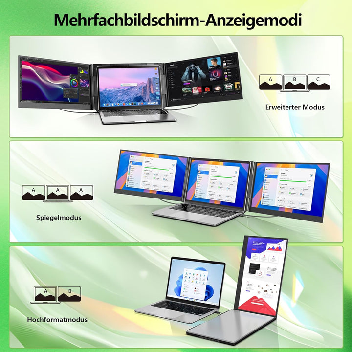 Laptop Bildschirm Erweiterung, 15.6 Inch FHD IPS Laptop Monitor Erweiterung, Laptop Screen Extender