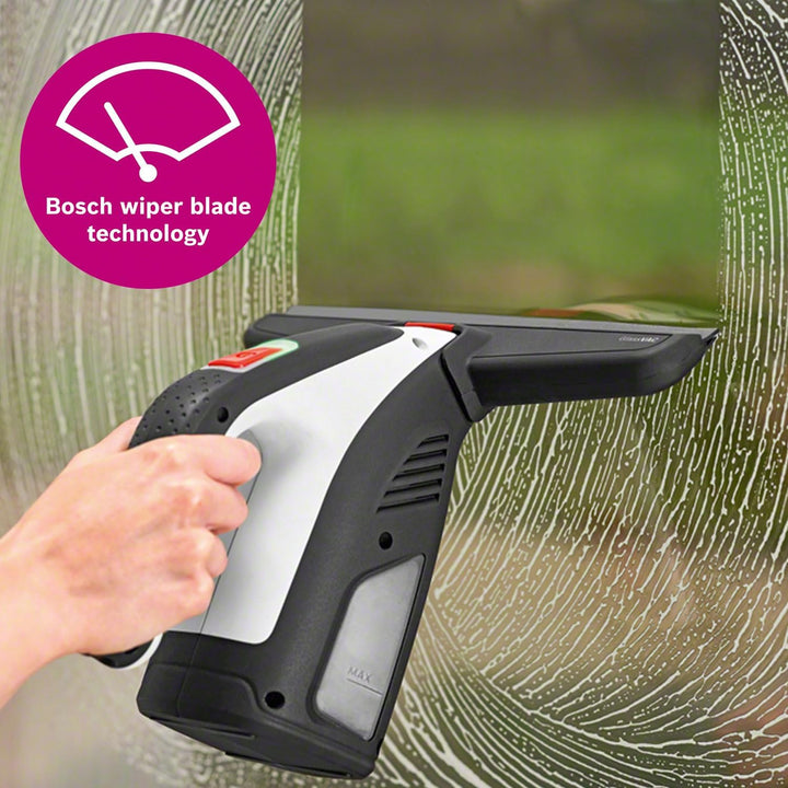 Bosch Home and Garden Akku Fenstersauger GlassVAC (USB Ladegerät, Sprühflasche mit Mikrofasertuch, 2