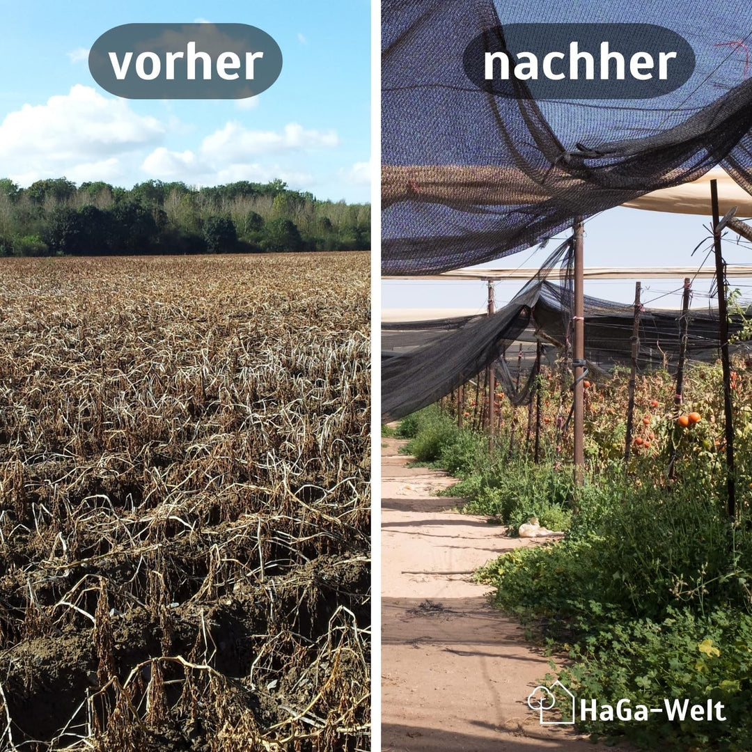 HaGa® Schattiernetz 4m x 5m mit 60% Schattierwirkung in grün - Sonnenschutzgewebe Sichtschutz für Za